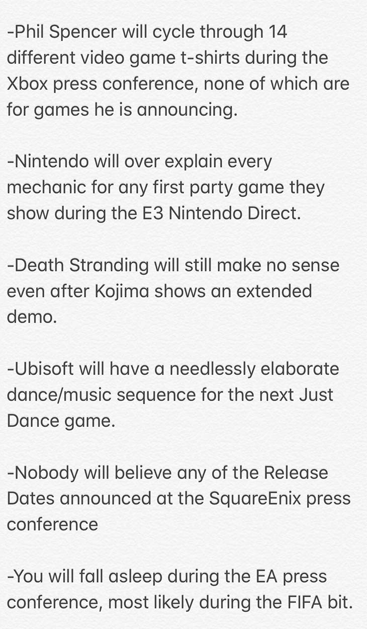 E3 2018 predictions